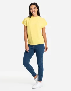 T-shirt - Opstaande kraag - lichtgeel