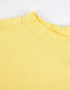 T-shirt - Opstaande kraag - lichtgeel