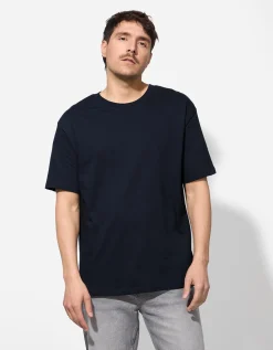 T-shirt - Oversized fit - donkerblauw