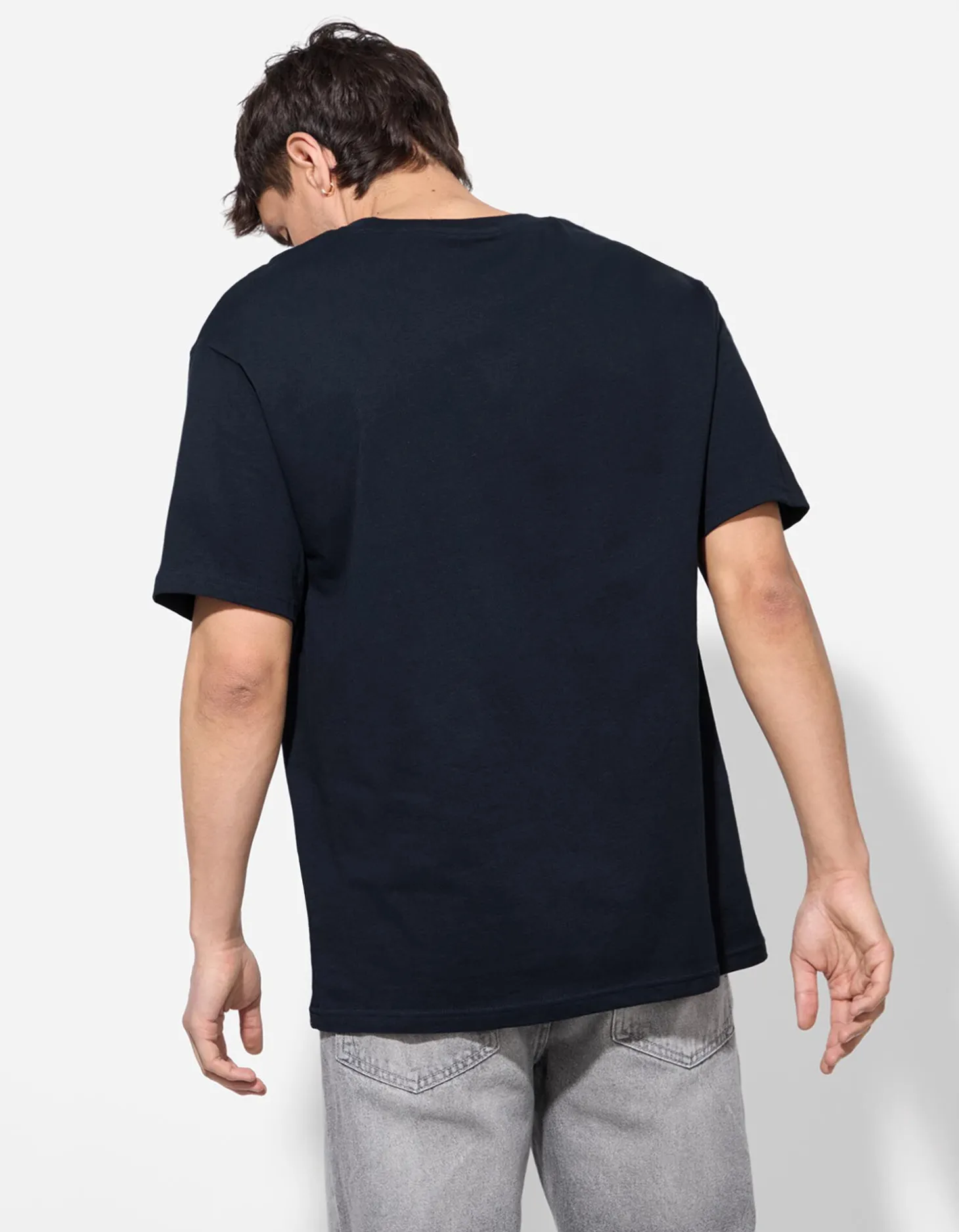 T-shirt - Oversized fit - donkerblauw