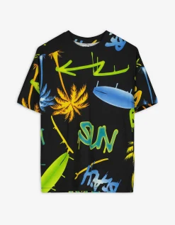 T-shirt - Oversized fit - zwart