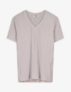 T-shirt - Plooien - beige