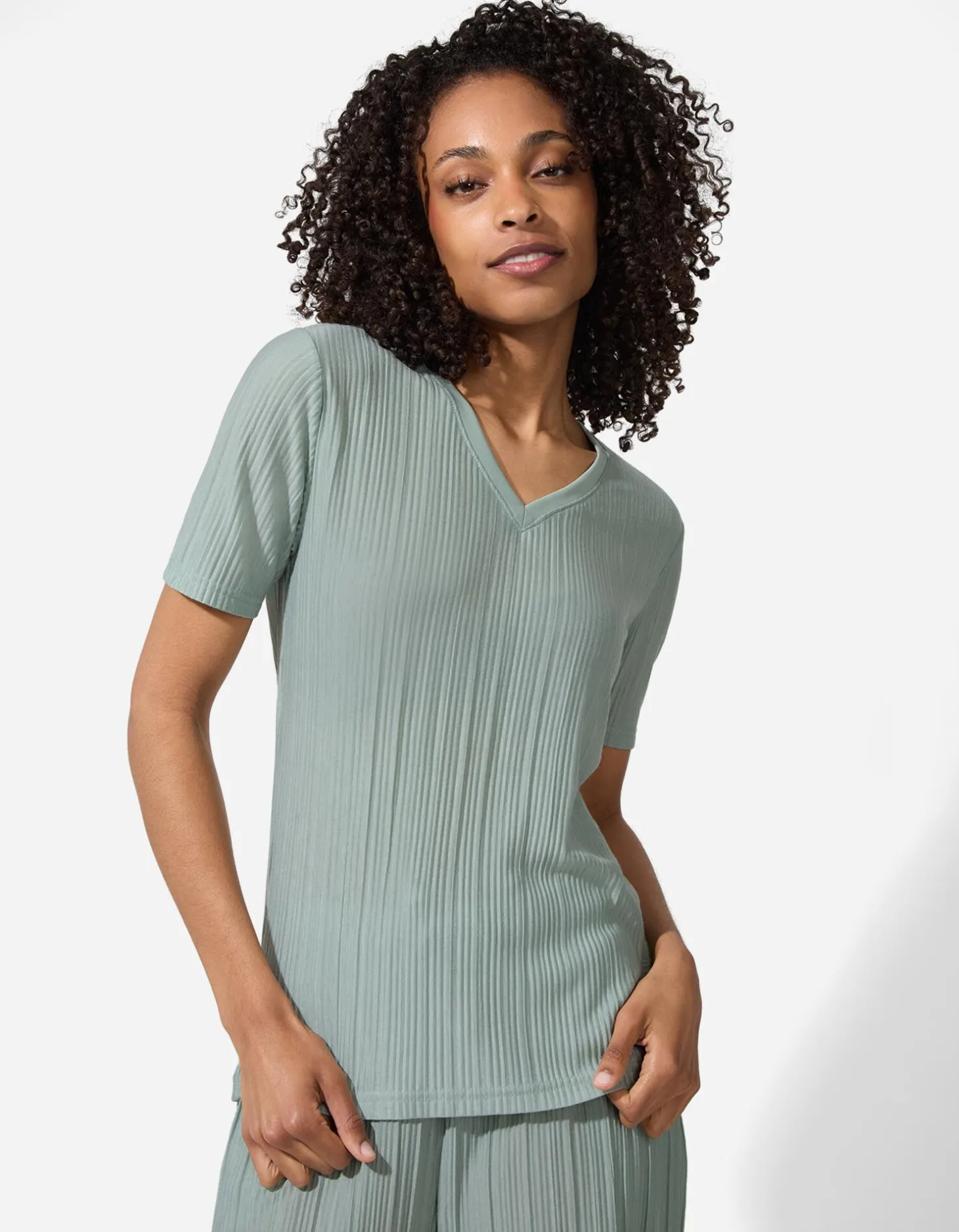T-shirt - Plooien - lichtgroen