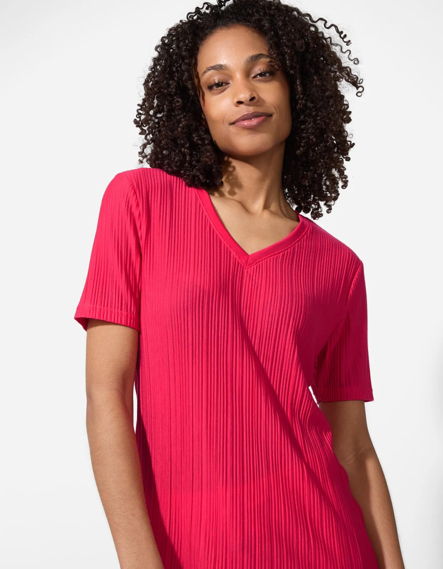 T-shirt - Plooien - pink