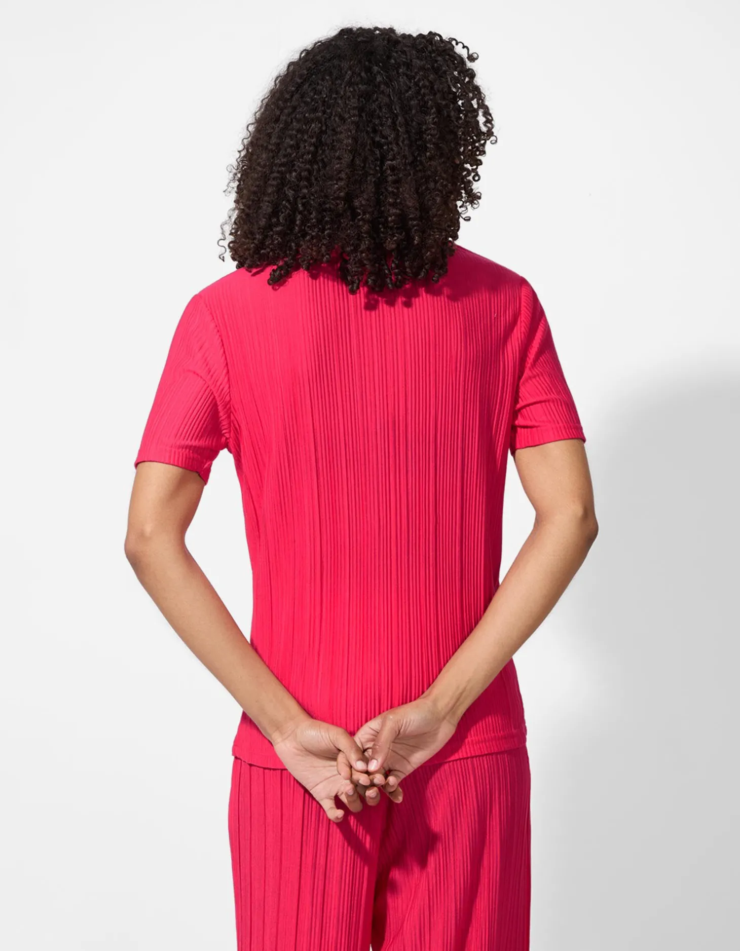 T-shirt - Plooien - pink