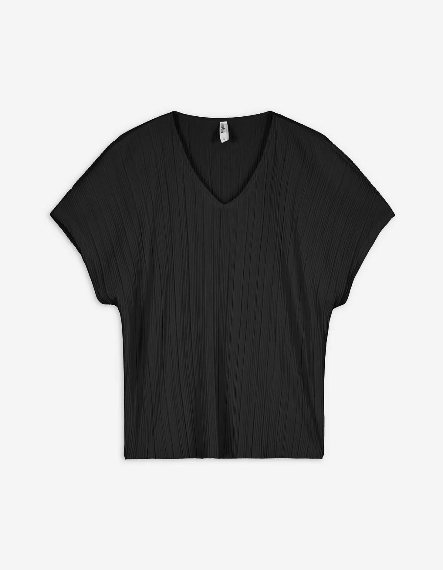 T-shirt - Plooien - zwart