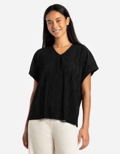 T-shirt - Plooien - zwart