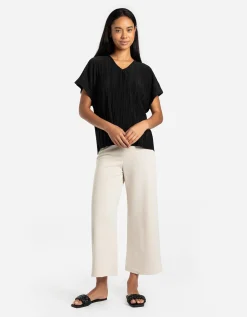T-shirt - Plooien - zwart