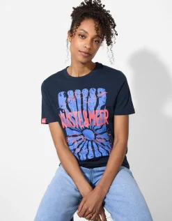 T-shirt - Print - donkerblauw