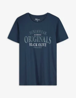 T-shirt - Print - donkerblauw