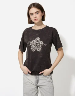 T-shirt - Print - donkergrijs