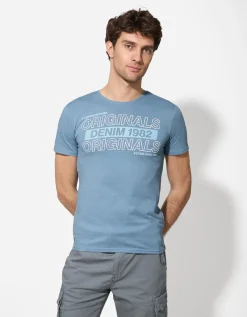 T-shirt - Print - lichtblauw