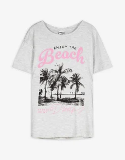 T-shirt - Print - lichtgrijs