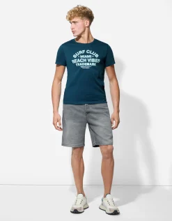 T-shirt - Print - turkoois