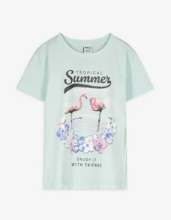 T-shirt - Print - turkoois