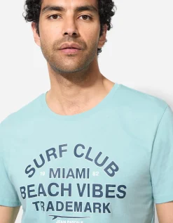 T-shirt - Print - turkoois