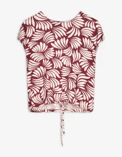 T-shirt - Print all-over - donkerrood