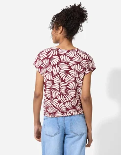 T-shirt - Print all-over - donkerrood