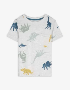 T-shirt - Print all-over - lichtgrijs