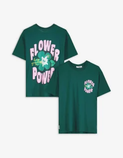 T-shirt - Print op rug - groen