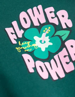 T-shirt - Print op rug - groen