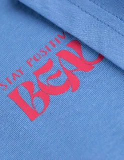 T-shirt - Print op rug - lichtblauw