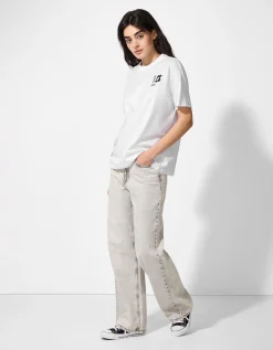 T-shirt - Print op rug - wit