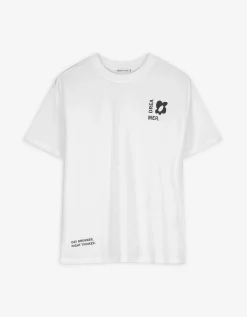 T-shirt - Print op rug - wit
