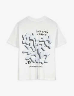 T-shirt - Print op rug - wit