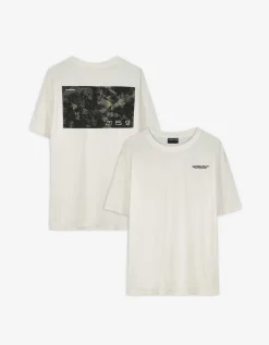 T-shirt - Print op rug - wit
