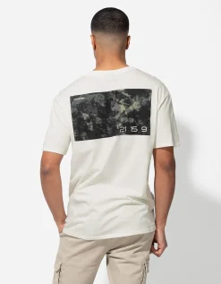 T-shirt - Print op rug - wit