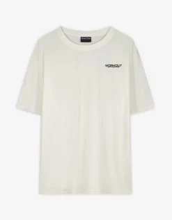 T-shirt - Print op rug - wit