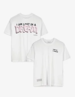 T-shirt - Print op rug - wit