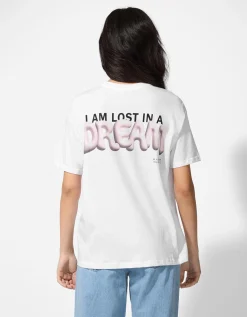 T-shirt - Print op rug - wit