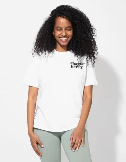 T-shirt - Print op rug - wit