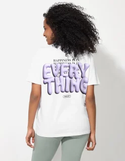 T-shirt - Print op rug - wit