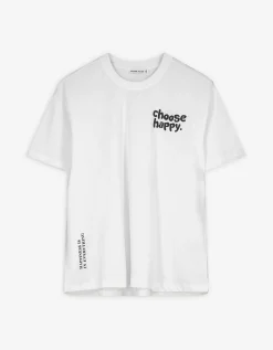 T-shirt - Print op rug - wit
