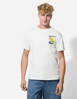 T-shirt - Print op rug - wit