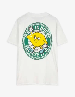 T-shirt - Print op rug - wit