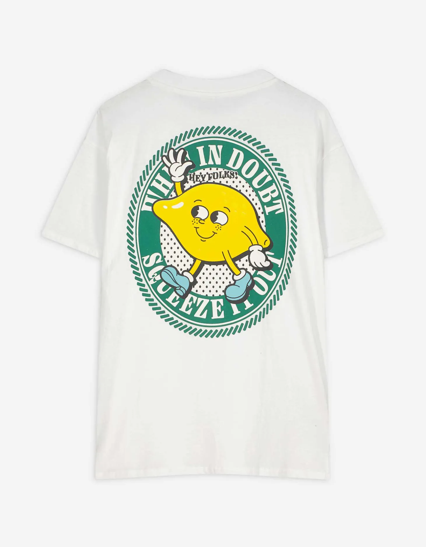 T-shirt - Print op rug - wit