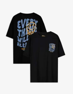 T-shirt - Print op rug - zwart