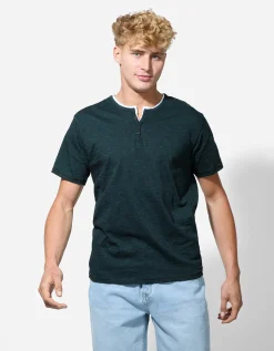 T-shirt - Regular fit - donkergroen