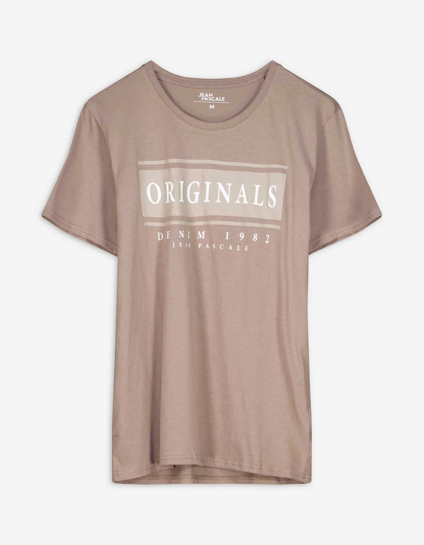 T-shirt - Ronde hals - lichtbruin