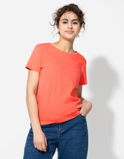 T-shirt - Ronde hals - lichtrood