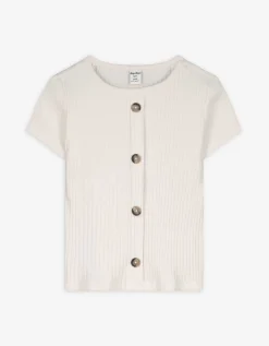 T-shirt - Sierknopen - beige