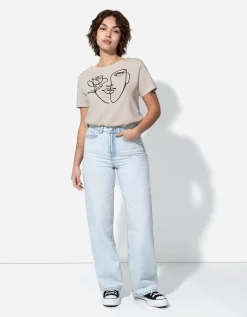 T-shirt - Sierkraaltjes - beige