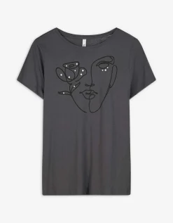 T-shirt - Sierkraaltjes - donkergrijs
