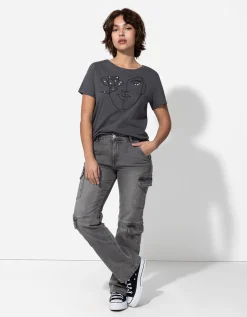 T-shirt - Sierkraaltjes - donkergrijs