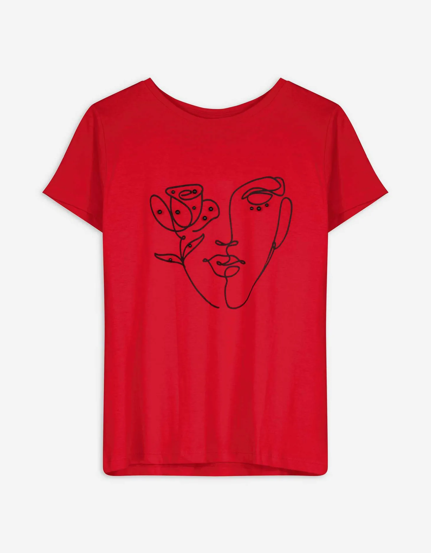 T-shirt - Sierkraaltjes - rood