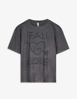 T-shirt - Used look - donkergrijs